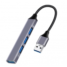 Powertech USB Hub, 4x Θυρών, 5Gbps, USB Σύνδεση, Γκρι