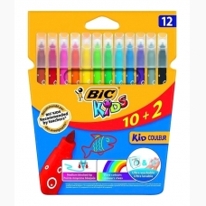 BIC σετ χρωματιστών μαρκαδόρων ζωγραφικής KID Couleur, 12τμχ