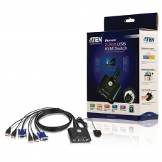 ATEN KVM 2-Port USB VGA Switch με ενσωμ. καλώδια with Remote Port Selector CS22U