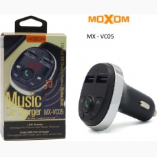 MOXOM Διπλός Φορτιστής Αυτοκινήτου 2 USB – Fm Transmitter, Bluetooth Hands-Free 2.4Α με LED Οθόνη