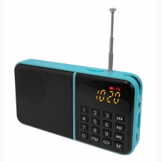 Powertech ραδιόφωνο & φορητό ηχείο LCD 1200mah, μπλε