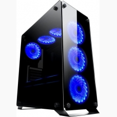Powertech Gaming case, full tempered glass, 4x Dual ring RGB fans