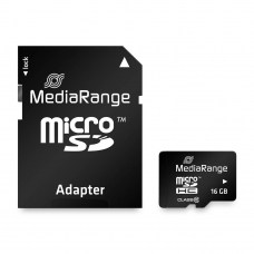 MediaRange Micro SDHC Class 10 With SD Adaptor 16GB (High Capacity)