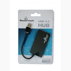 POWERTECH USB 3.0 Hub, 4 Ports, DC port, μαύρο