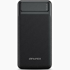 Awei Power Bank 20000mAh με 2 Θύρες USB-A Μαύρο