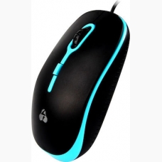 Powertech wired optical mouse 3D - Black / Cyan