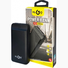 KLGO Power Bank 20000mAh με 2 Θύρες USB-A, μαύρο