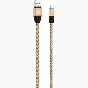 Powertech Braided USB 2.0 Cable USB-C male - USB-A male Χρυσό 1m