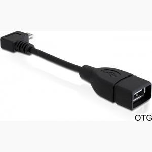 DeLock Μετατροπέας micro USB male 90° σε USB-A female OTG 11cm