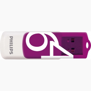 Philips Vivid 64GB USB 2.0 Stick, Λευκό - Μωβ