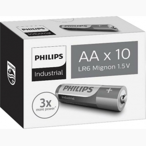 Philips Industrial Aλκαλικές Mπαταρίες AA 10τμχ / LR6
