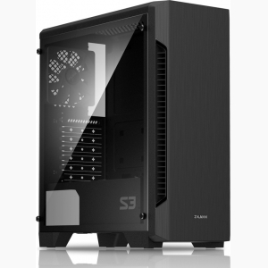 ZALMAN PC case S3 TG, midi tower, 424x196x462mm, 3x fan, διάφανο πλαϊνό