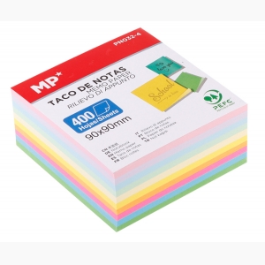 MP αυτοκόλλητα χαρτάκια σημειώσεων, 90x90mm, 400τμχ, χρωματιστά