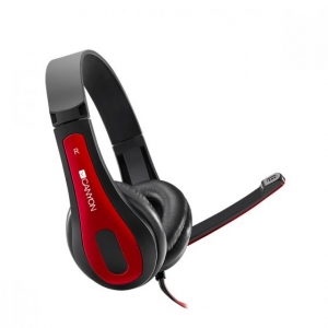 Canyon PC Headset Red/Black, 3.5 combined jack