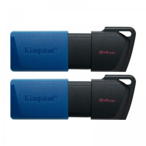 USB Flash Kingston 64GB DataTraveler Exodia M 3.2 Gen 1 (Μαύρο + Μπλε) 2 τεμάχια