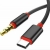 Mimacro Καλώδιο με Πλεκτή Επένδυση, USB 2.0, USB-C Αρσενικό - 3.5mm Jack Αρσενικό, 1m, Μαύρο